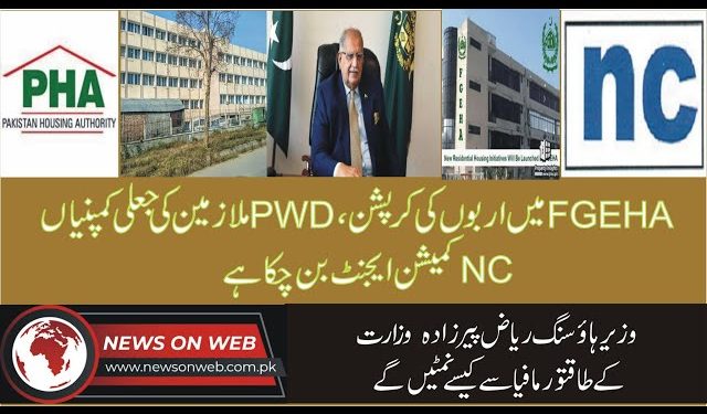 ایف جی ای ایچ اے اور پاک پی ڈبلیو ڈی میں کرپشن ، وزیر ہاؤسنگ ریاض پیر زادہ کے لئے چیلنج