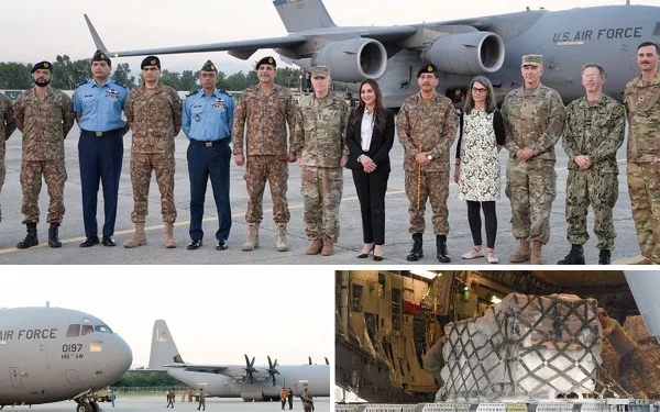 سیلاب متاثرین کیلیے امریکا کی جانب سے امدادی سامان پاکستان پہنچ گیا