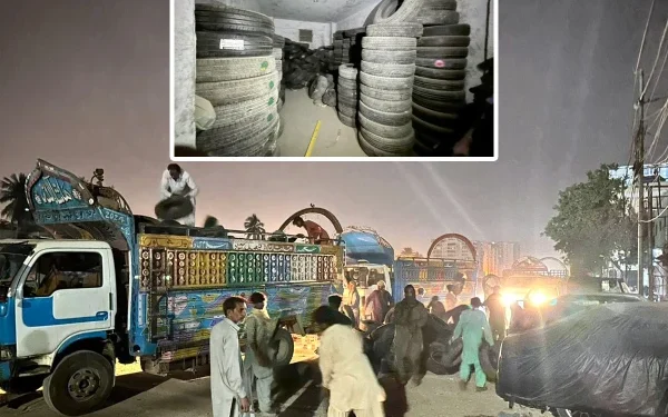کراچی؛ کسٹمز اور رینجرز کی مشترکہ کارروائی میں کروڑوں مالیت کے اسمگل شدہ ٹائرز برآمد